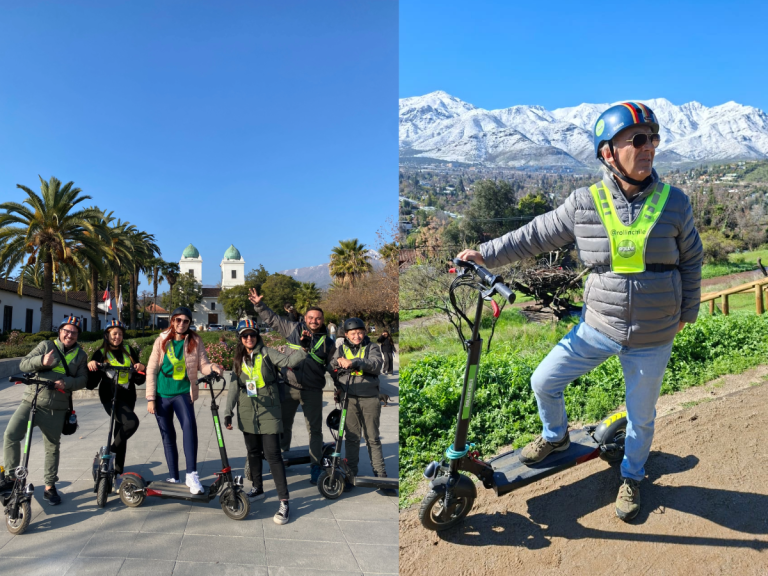 Descubre Santiago de Chile sobre ruedas: Recorre cerros, tesoros patrimoniales y la vibrante zona urbana a bordo de un scooter – patinete eléctrico.